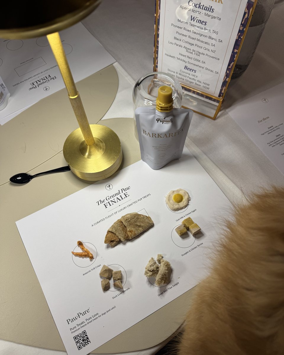 The canine tasting finale card with a Barkarita